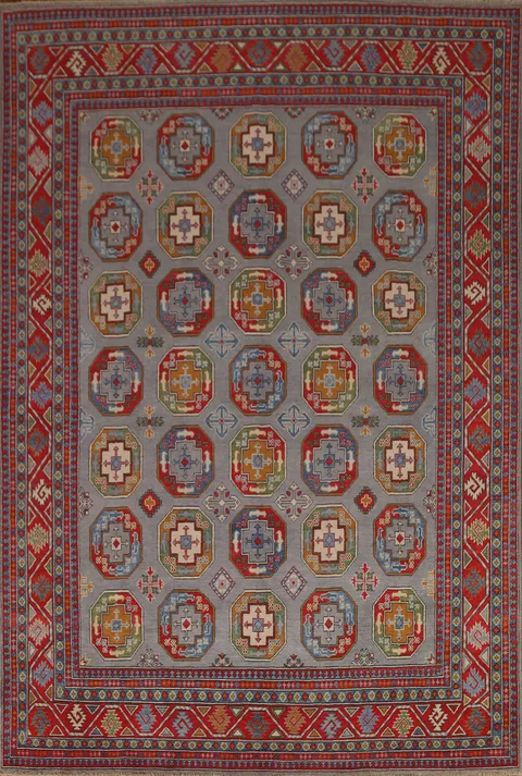 Geometric Kazak Vegetable Dye Area Rug 8x10