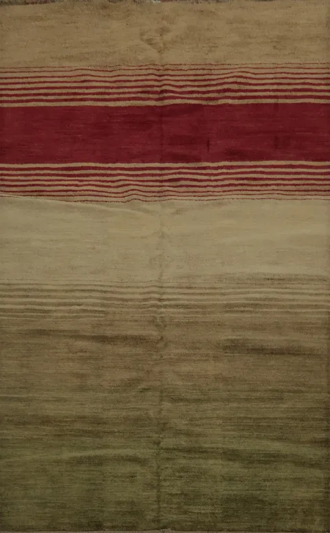 Striped Gabbeh Kashkoli Modern Area Rug 6x8