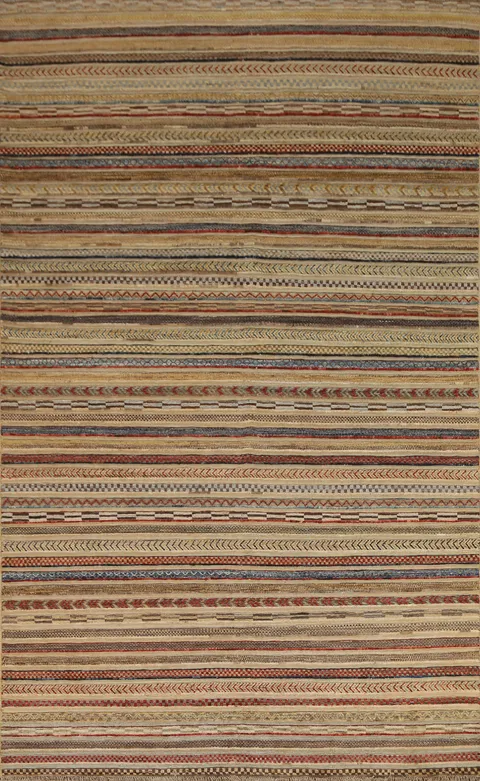 All-Over Striped Gabbeh Area Rug 7x10