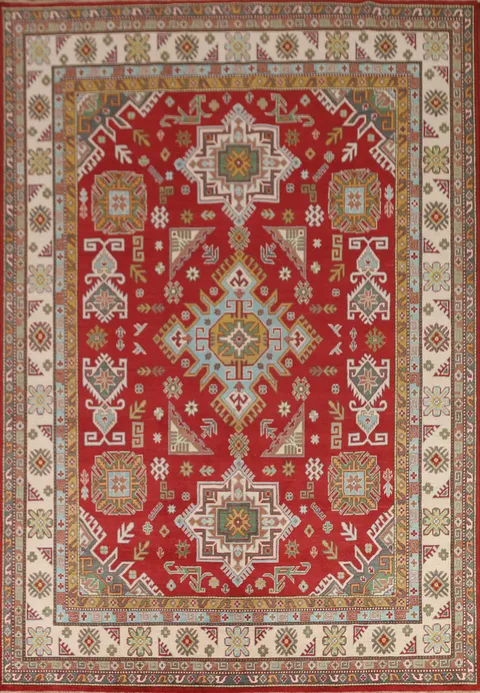 Vegetable Dye Kazak Oriental Area Rug 8x10