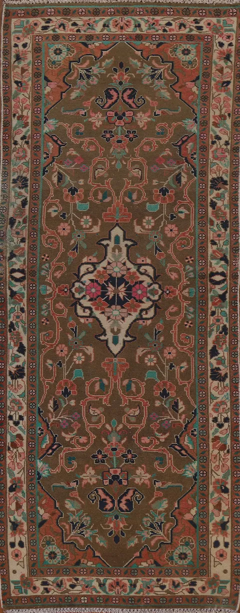 Brown Mahal Persian Runner Rug 3x9
