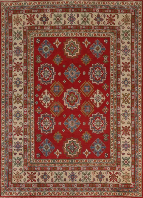 Red Wool Kazak Oriental Area Rug 8x10
