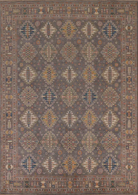 Geometric Kazak Vegetable Dye Area Rug 8x10