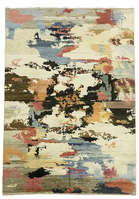Contemporary Abstract Area Rug 7x10