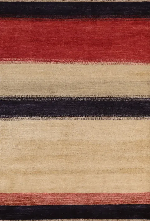 Striped Gabbeh Kashkoli Area Rug 5x7
