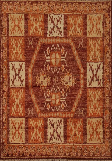 Artisan Crafted Moroccan Area Rug 5x7 in Warm Tones Home Decor