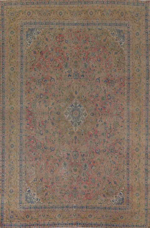 Traditional Mashad Persian Area Rug 9x13
