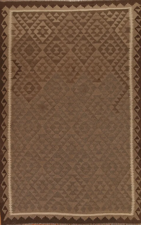 Brown Kilim Tribal Area Rug 7x10