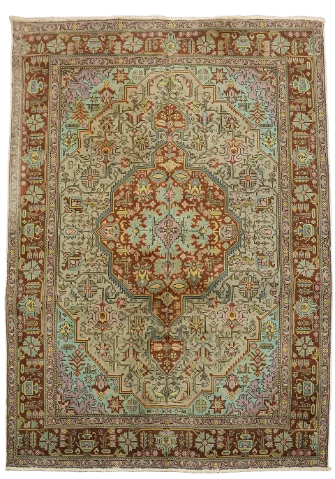Over-Dyed Tabriz Persian Area Rug 7x9