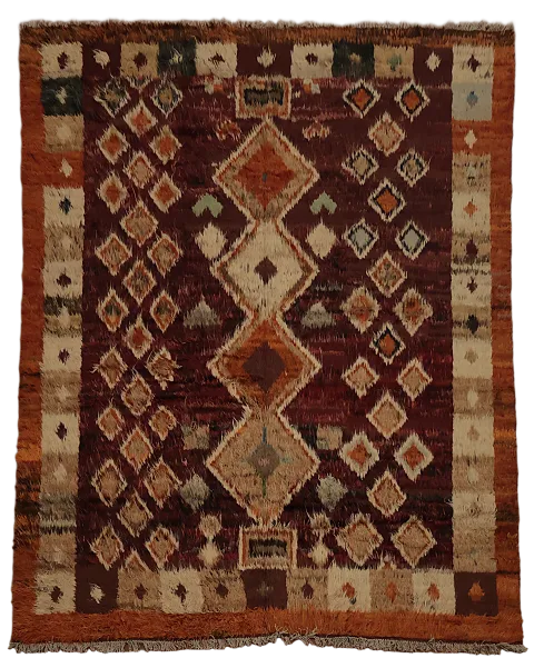 Moroccan Berber Area Rug 8x10 with Timeless Geometric Design