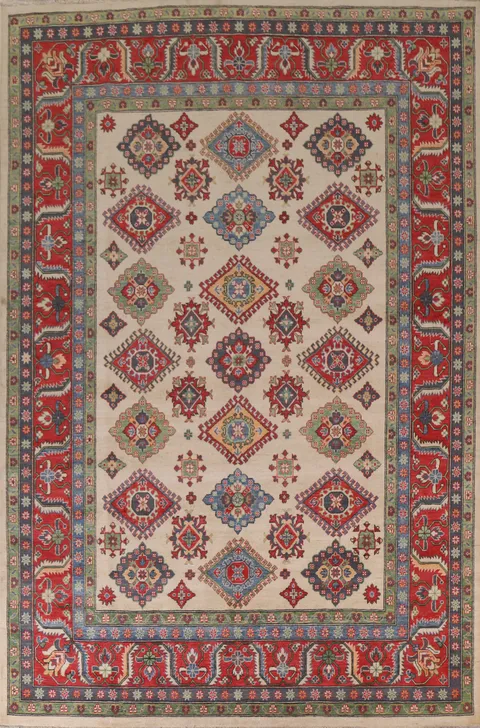 Geometric Kazak Oriental Area Rug 9x12