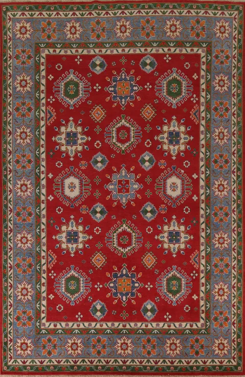 Red Wool Kazak Oriental Area Rug 8x11