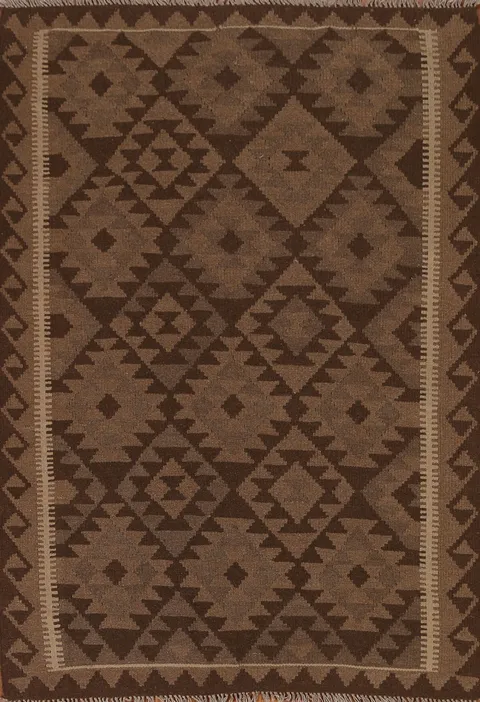 Geometric Kilim Hand Woven Area Rug 5x7