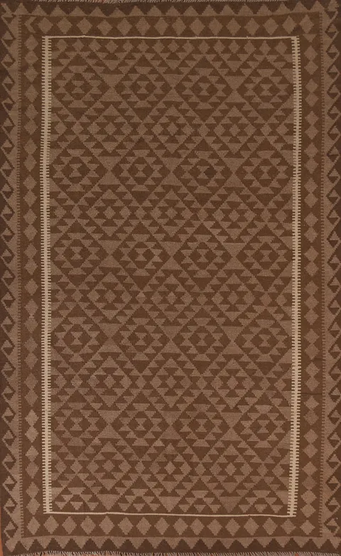 Geometric Kilim Wool Area Rug 7x10