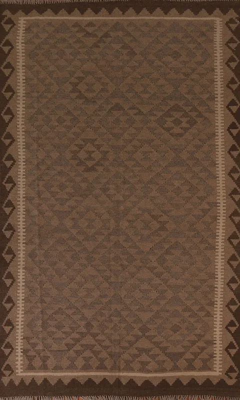 Geometric Kilim Wool Area Rug 5x8