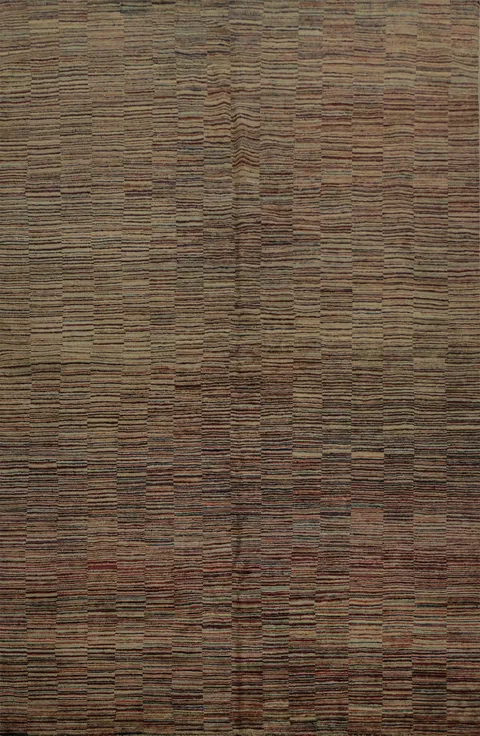 Add Subtle Textured Modern Gabbeh Kashkoli Area Rug 7x10