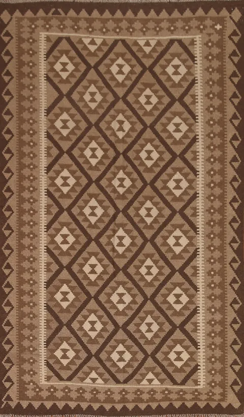 Brown Kilim Oriental Area Rug 5x8