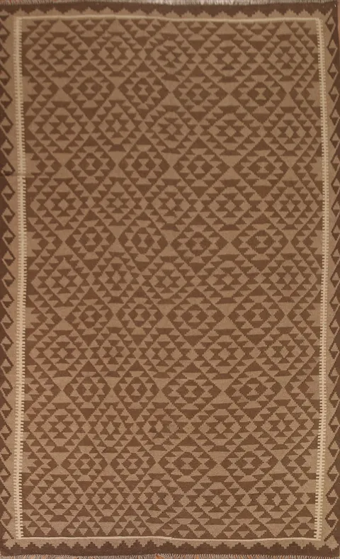 Geometric Kilim Wool Area Rug 7x10