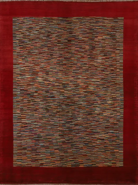 Striped Gabbeh Kashkoli Modern Area Rug 5x6
