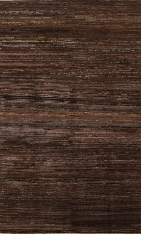 Dark Brown Gabbeh Kashkoli Wool Area Rug 7x10