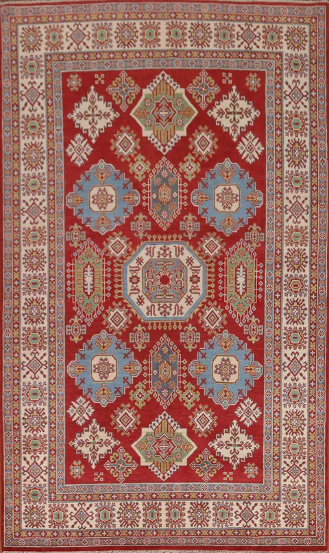 Geometric Kazak Oriental Area Rug 7x10