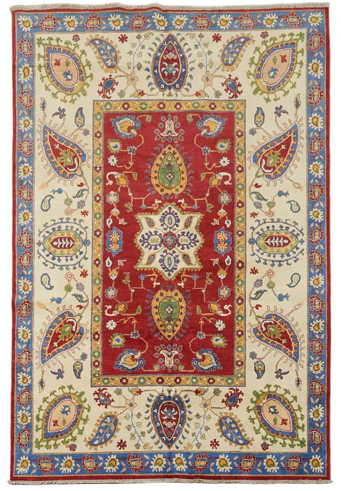 Handmade Red Kazak Oriental Area Rug 7x10