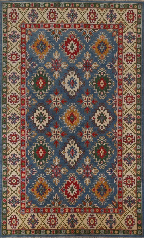 Geometric Kazak Handmade Area Rug 7x10