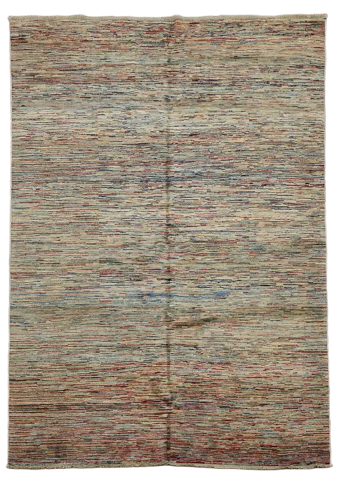 Striped Gabbeh Kashkoli Modern Area Rug 7x10