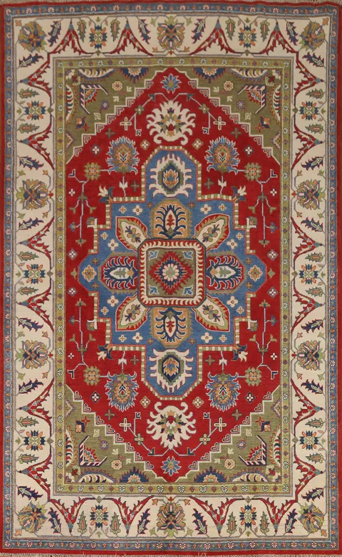 Geometric Kazak Oriental Area Rug 7x10