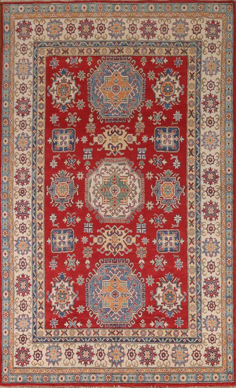 Red Wool Kazak Oriental Area Rug 7x10