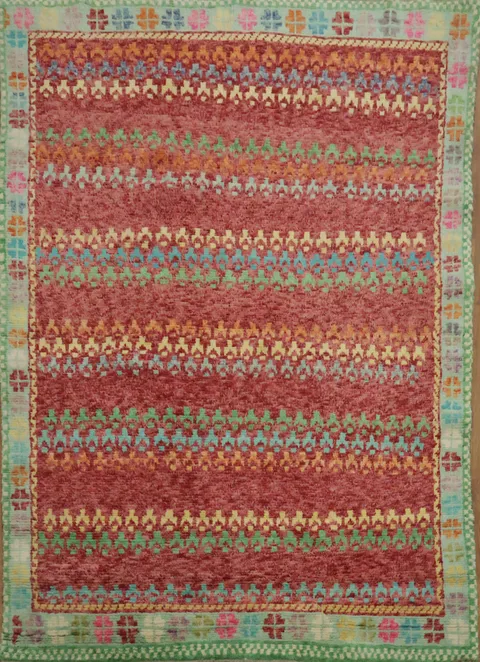 Geometric Gabbeh Kashkoli Area Rug 5x6