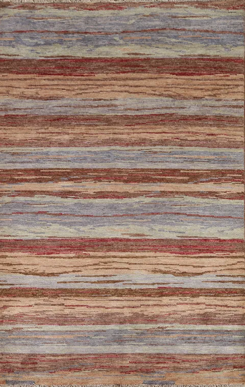 Striped Gabbeh Kashkoli Oriental Area Rug 4x6