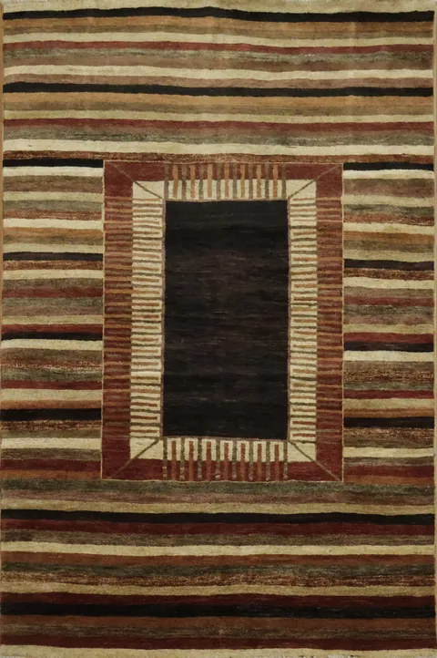 Striped Gabbeh Kashkoli Oriental Area Rug 4x6