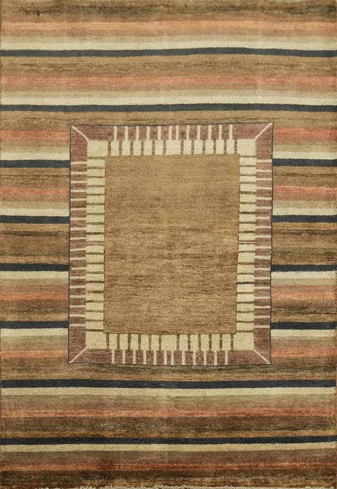 Striped Gabbeh Kashkoli Oriental Area Rug 4x6