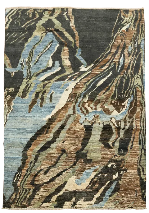 Handmade Abstract Oriental Area Rug 7x9