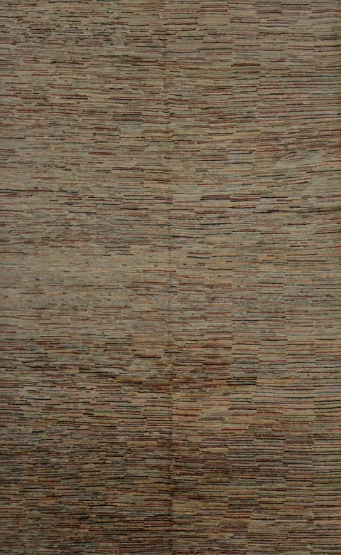 Striped Gabbeh Kashkoli Area Rug 7x10 for Earthy Calming Ambiance