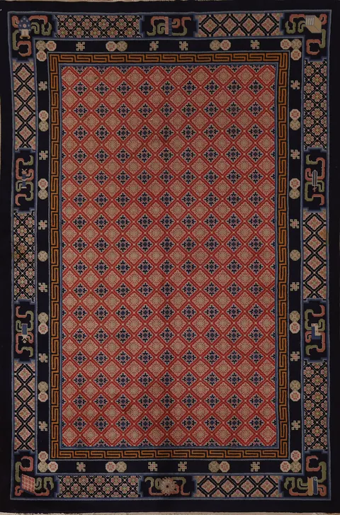 Antique Geometric Peking Vegetable Dye Area Rug 6x8