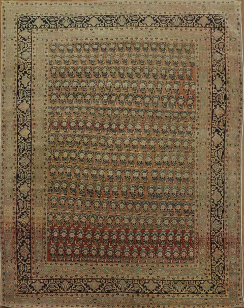 Pre-1900 Antique Tabriz Haj Jalili Vegetable Dye Persian Rug 4x6