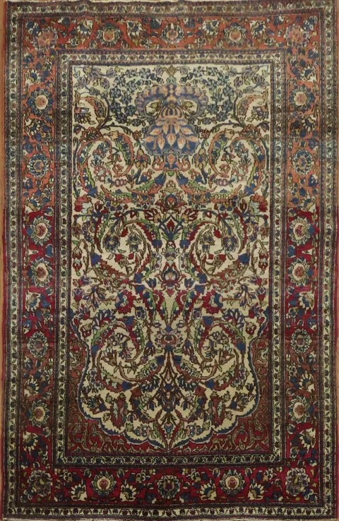 Antique Vegetable Dye Kerman Persian Area Rug 3x5