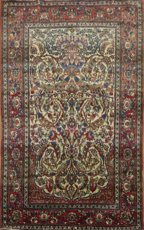 Antique Vegetable Dye Kerman Persian Area Rug 3x5
