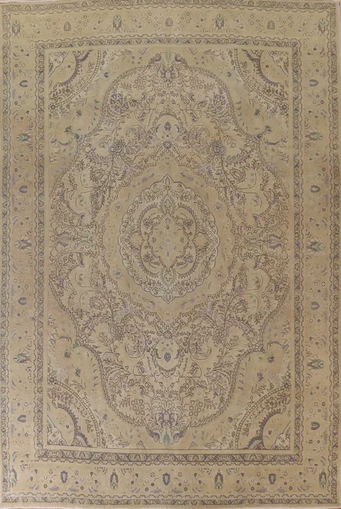 Distressed Tabriz Persian Area Rug 10x13