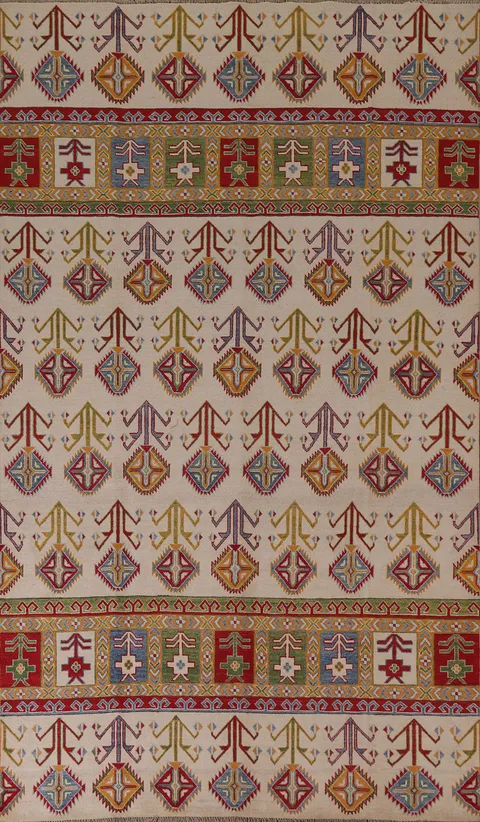 Tribal Wool Kazak Oriental Area Rug 7x10