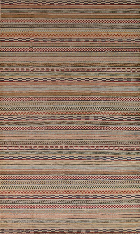 Striped Gabbeh Kashkoli Area Rug 7x10