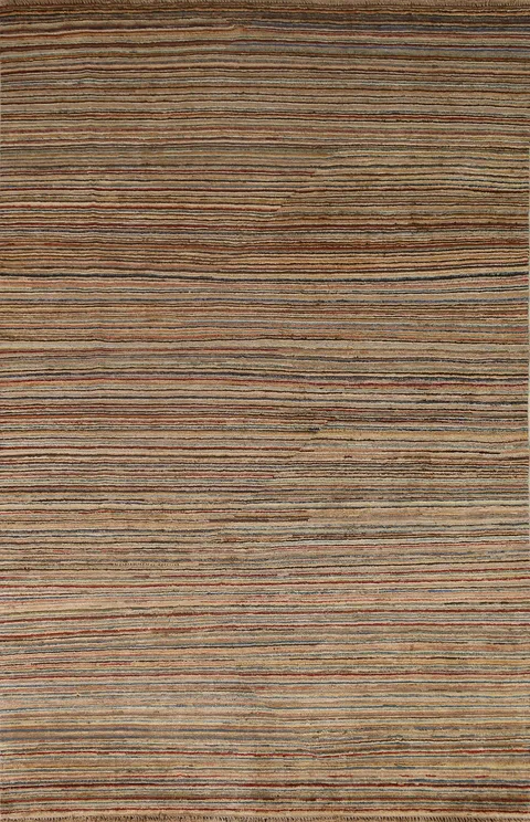 Striped Gabbeh Kashkoli Pakistan Area Rug 5x8