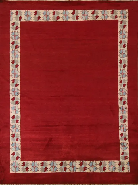 Red Gabbeh Kashkoli Wool Area Rug 7x8