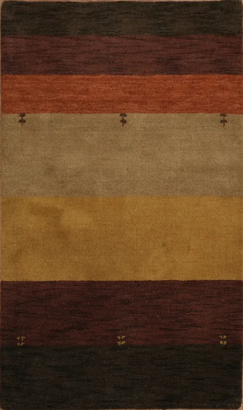 Striped Modern Gabbeh Wool Area Rug 3x5
