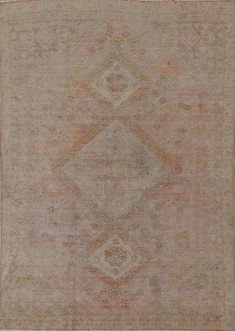 Distressed Shiraz Persian Area Rug 5x6