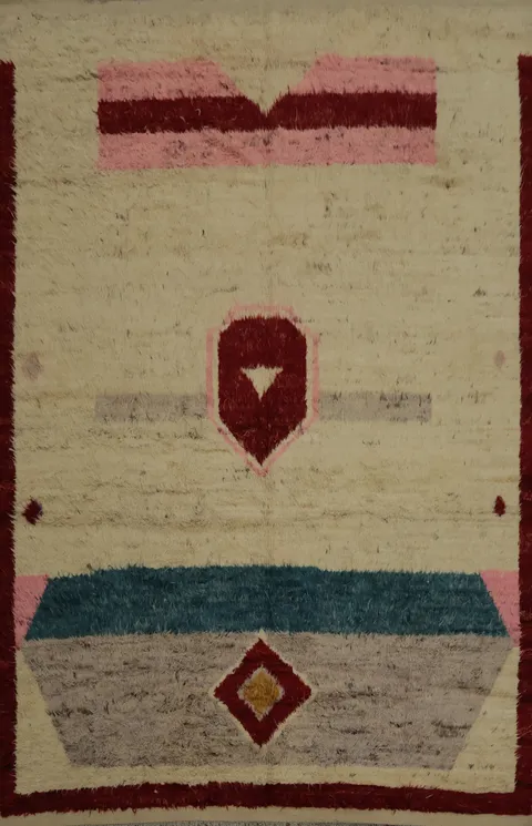 Soft Wool Moroccan Large Area Rug 10x14 with Geometric Elegance