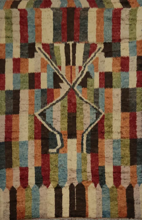 Dynamic Striped Moroccan Large Rug 12x17 with Eye-Catching Design
