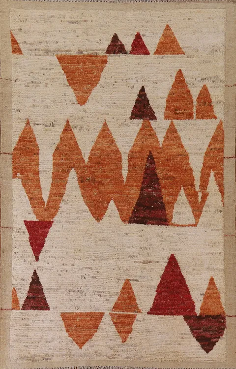Geometric Wool Moroccan Area Rug 6x8